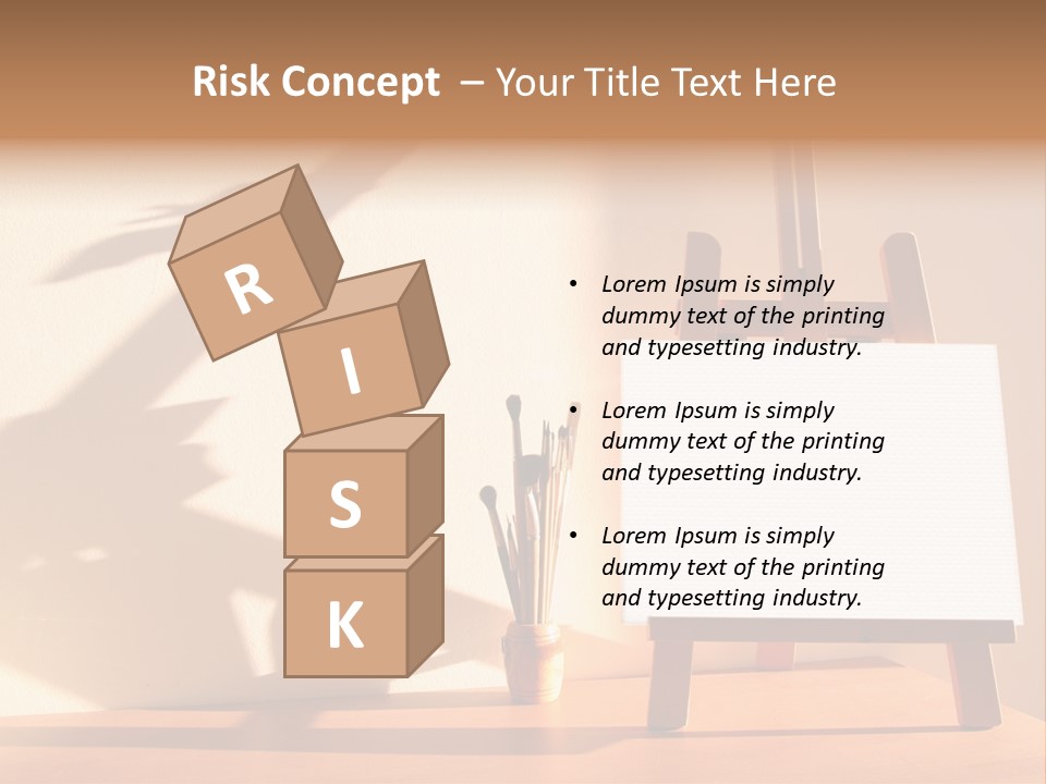A Wooden Easel With A White Board On It PowerPoint Template