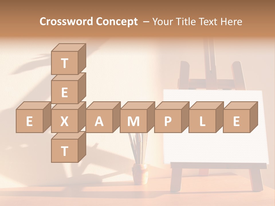 A Wooden Easel With A White Board On It PowerPoint Template