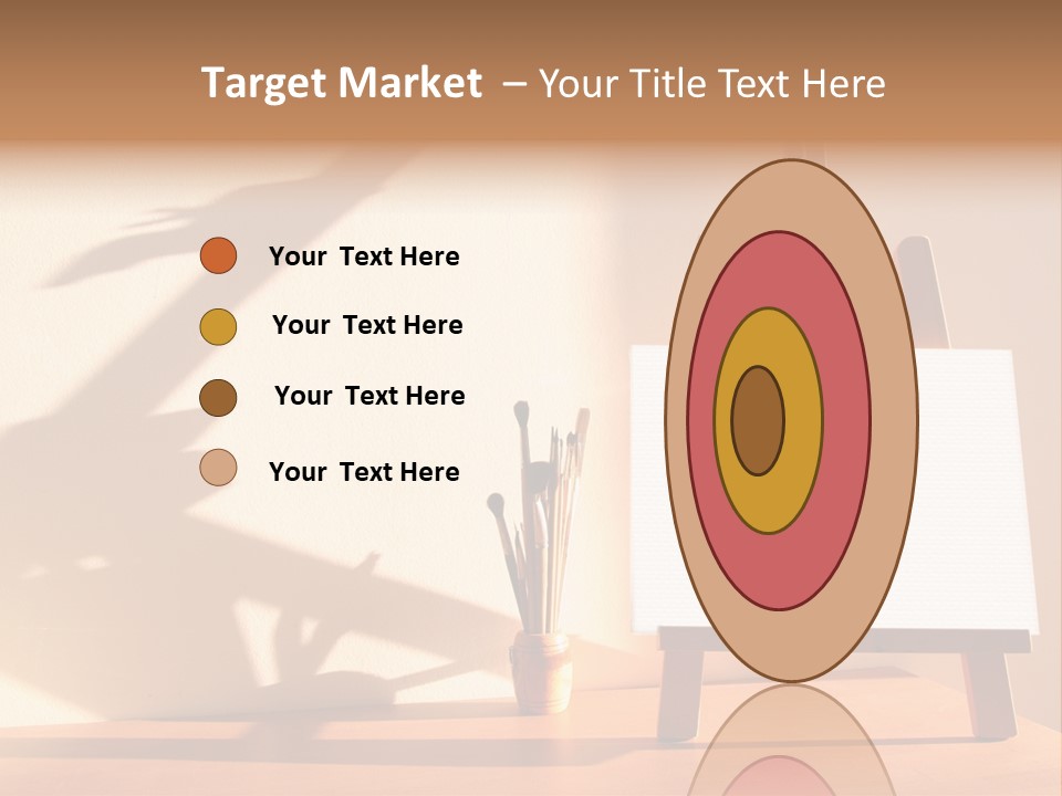 A Wooden Easel With A White Board On It PowerPoint Template