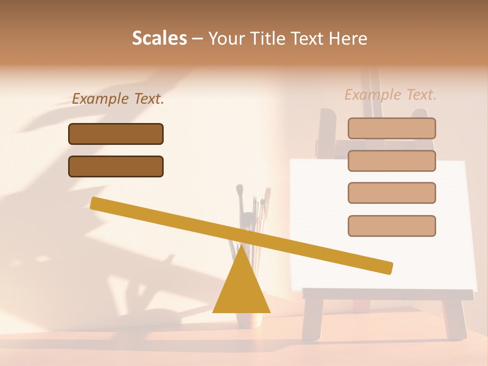A Wooden Easel With A White Board On It PowerPoint Template