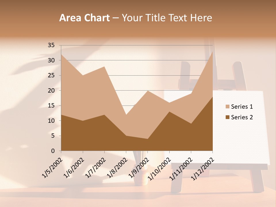 A Wooden Easel With A White Board On It PowerPoint Template