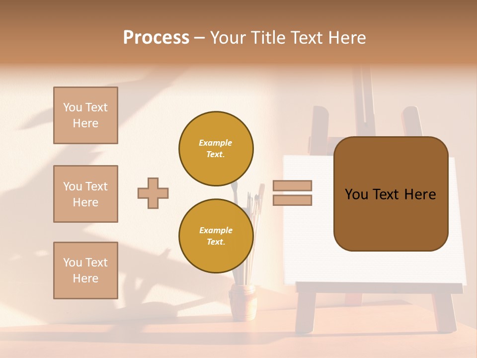 A Wooden Easel With A White Board On It PowerPoint Template