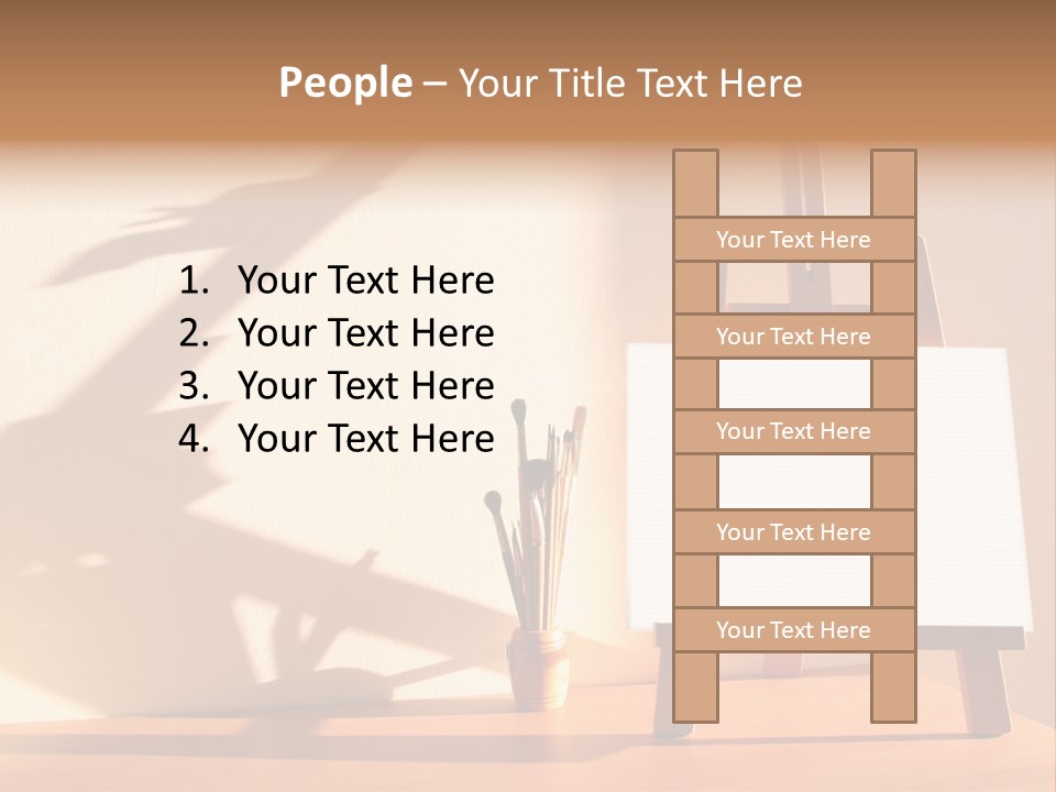 A Wooden Easel With A White Board On It PowerPoint Template