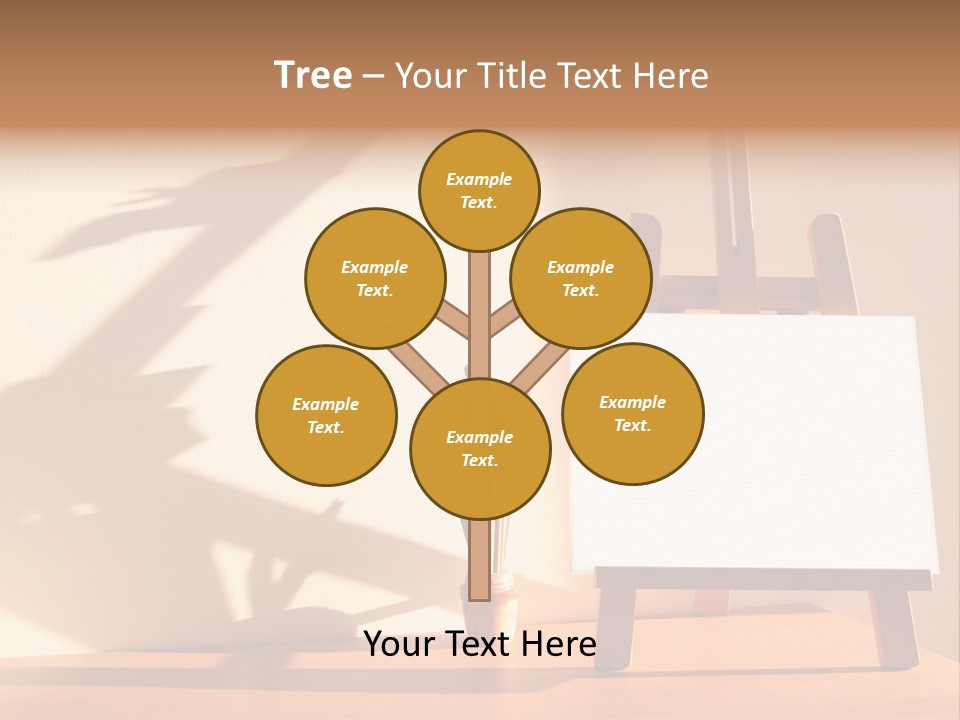 A Wooden Easel With A White Board On It PowerPoint Template
