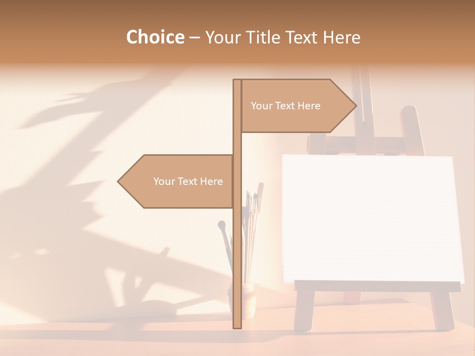 A Wooden Easel With A White Board On It PowerPoint Template