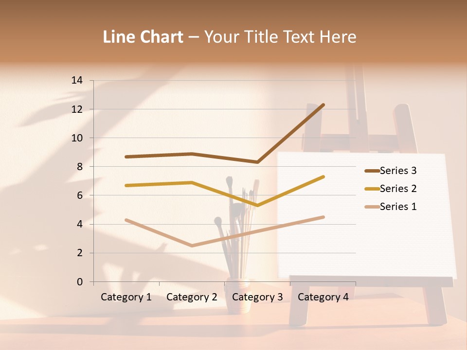 A Wooden Easel With A White Board On It PowerPoint Template