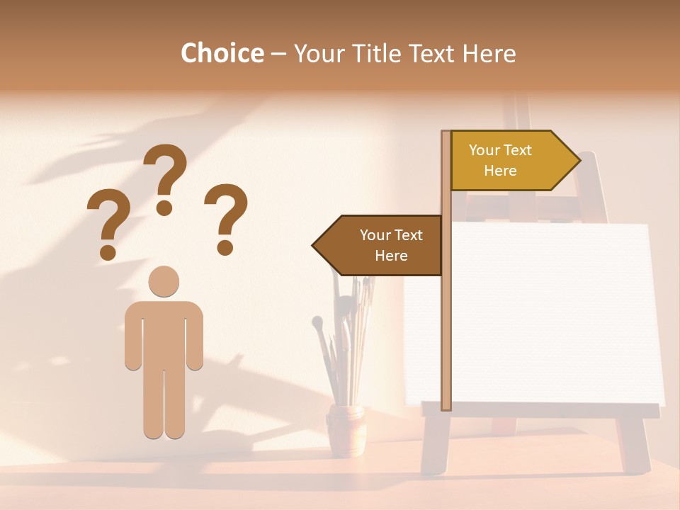 A Wooden Easel With A White Board On It PowerPoint Template