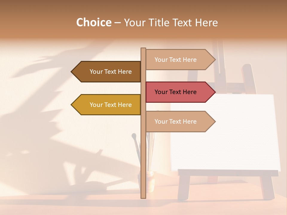 A Wooden Easel With A White Board On It PowerPoint Template