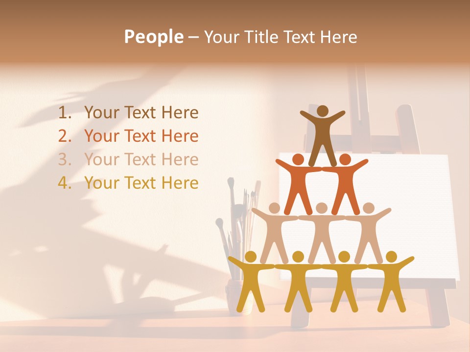 A Wooden Easel With A White Board On It PowerPoint Template