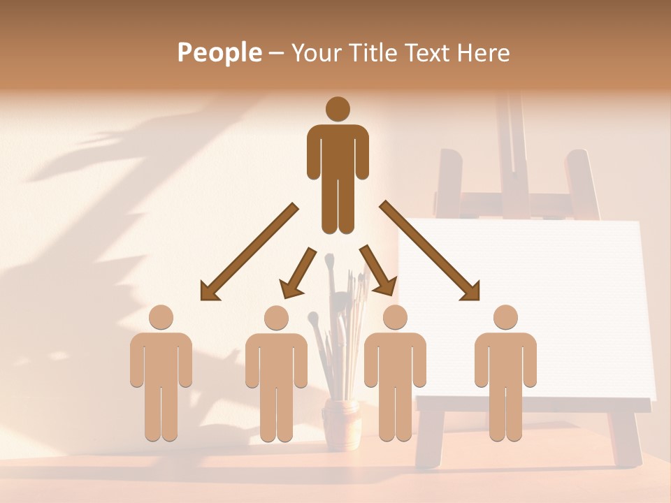 A Wooden Easel With A White Board On It PowerPoint Template