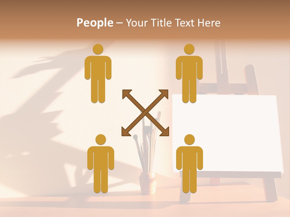 A Wooden Easel With A White Board On It PowerPoint Template