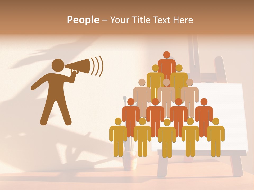 A Wooden Easel With A White Board On It PowerPoint Template