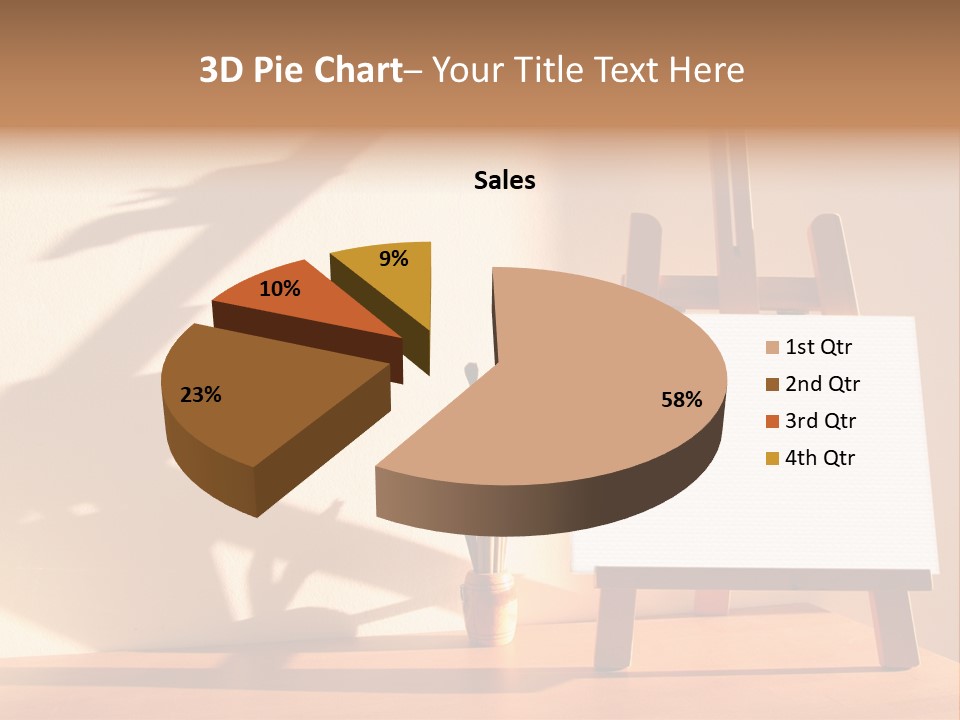 A Wooden Easel With A White Board On It PowerPoint Template