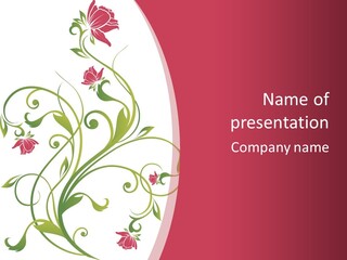 A Red And Green Floral Powerpoint Presentation PowerPoint Template