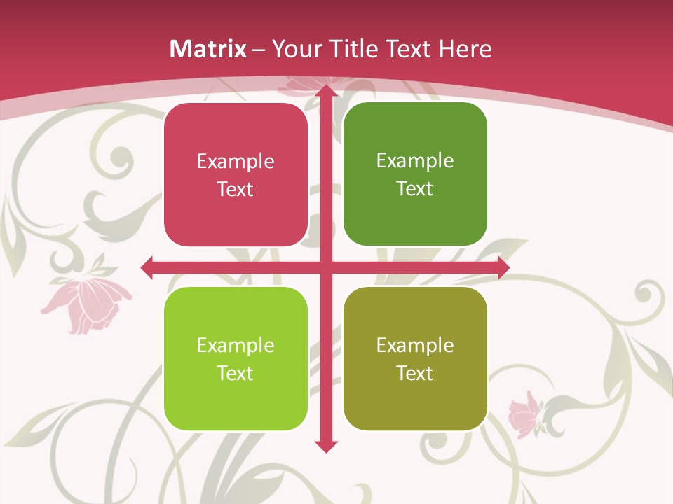 A Red And Green Floral Powerpoint Presentation PowerPoint Template