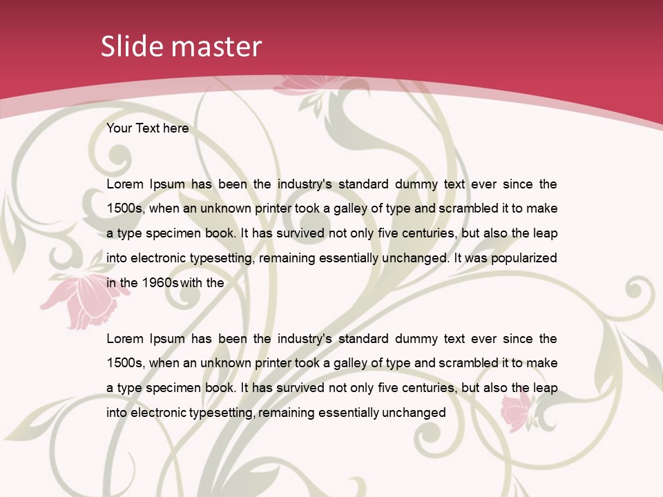 A Red And Green Floral Powerpoint Presentation PowerPoint Template