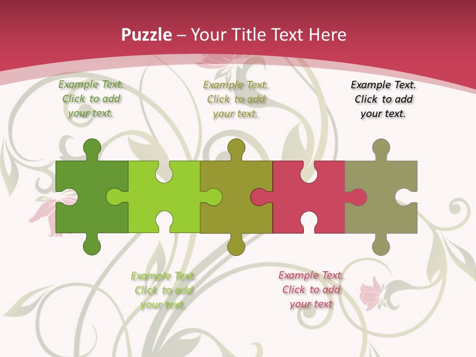 A Red And Green Floral Powerpoint Presentation PowerPoint Template