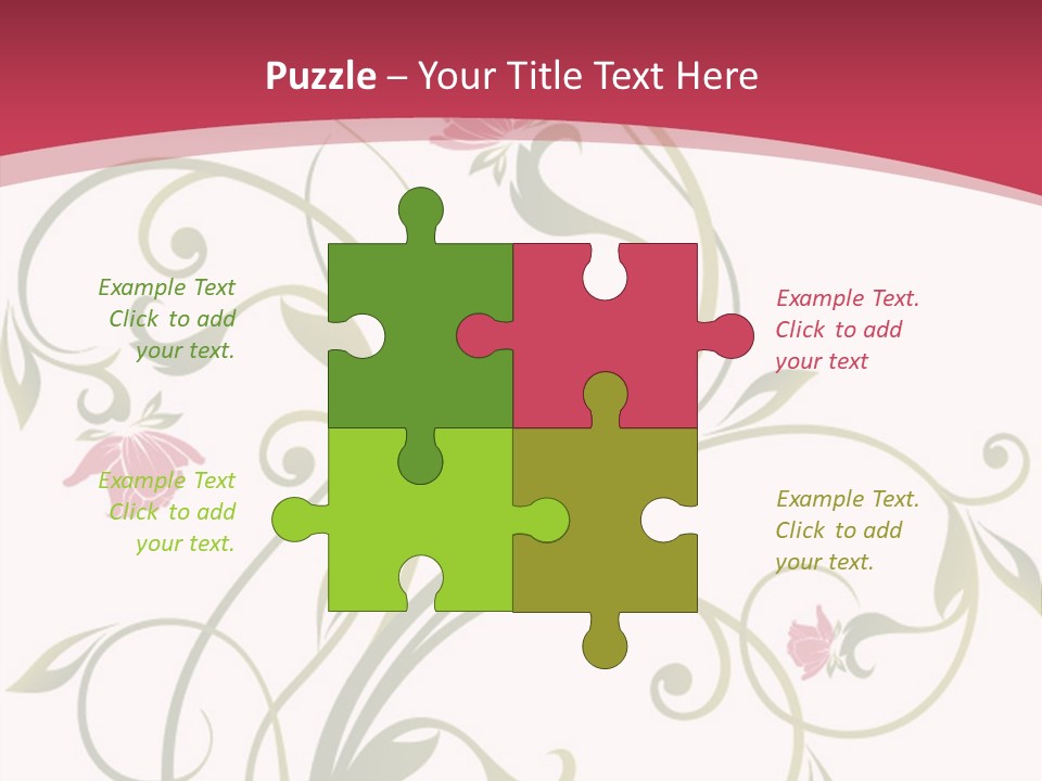 A Red And Green Floral Powerpoint Presentation PowerPoint Template