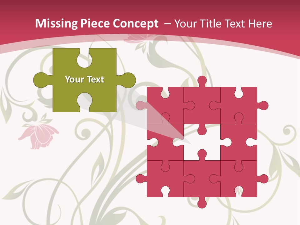 A Red And Green Floral Powerpoint Presentation PowerPoint Template