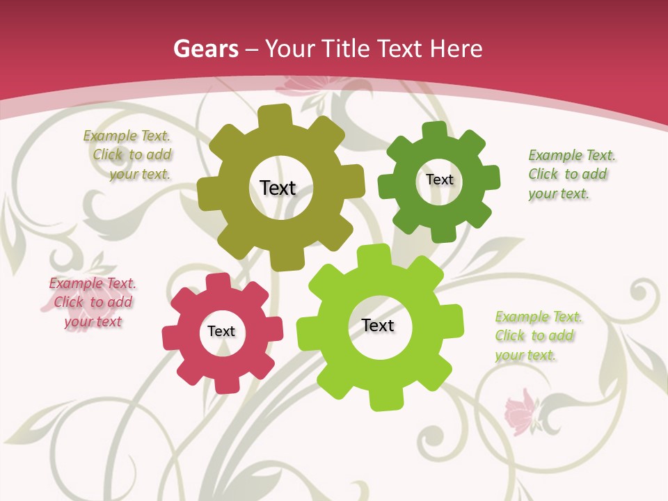 A Red And Green Floral Powerpoint Presentation PowerPoint Template