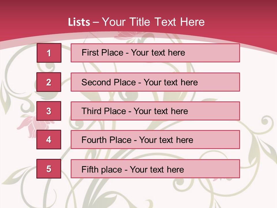 A Red And Green Floral Powerpoint Presentation PowerPoint Template