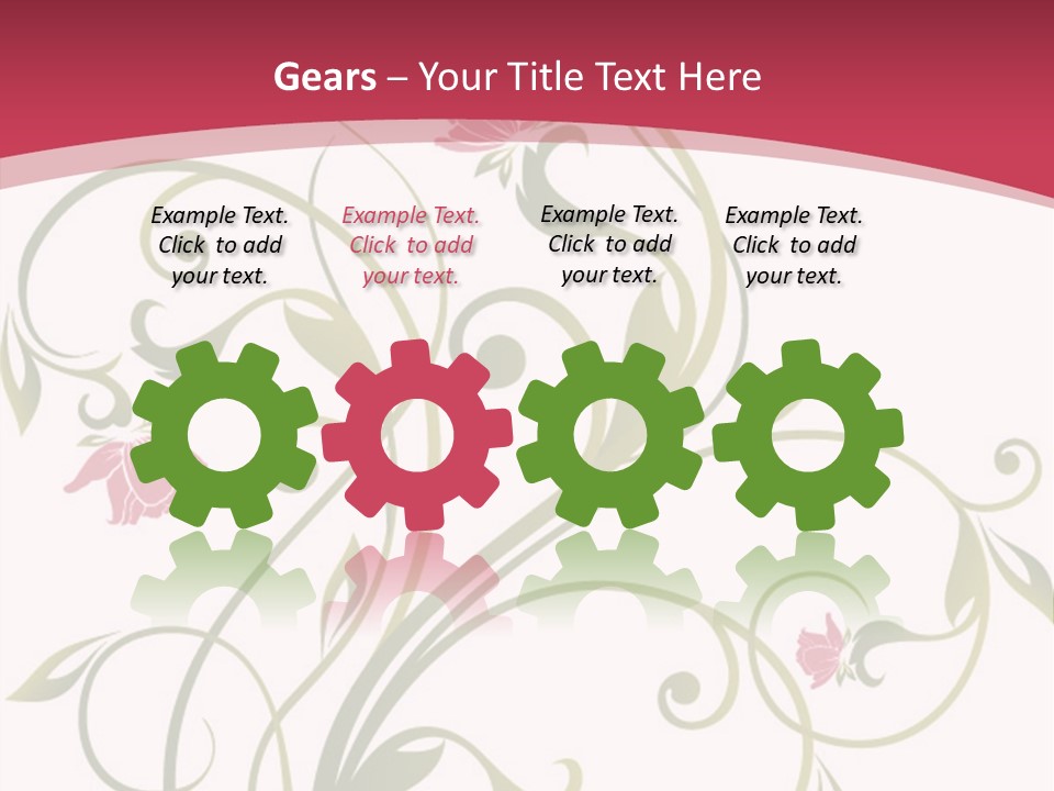 A Red And Green Floral Powerpoint Presentation PowerPoint Template