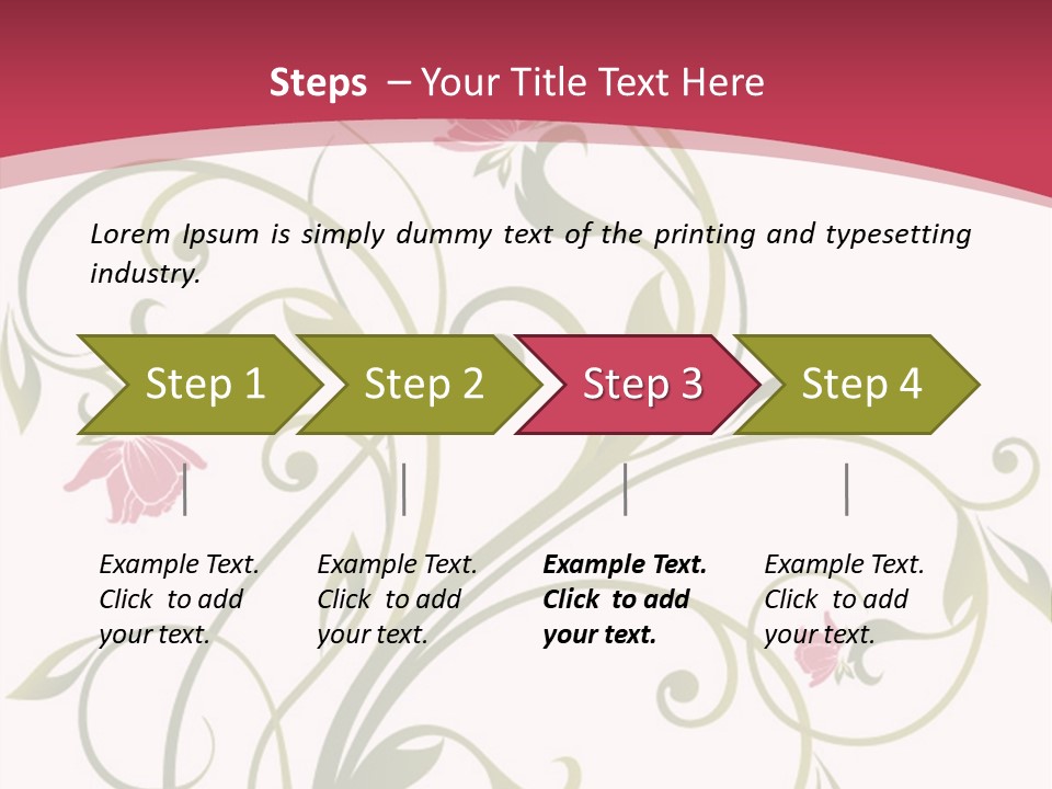 A Red And Green Floral Powerpoint Presentation PowerPoint Template