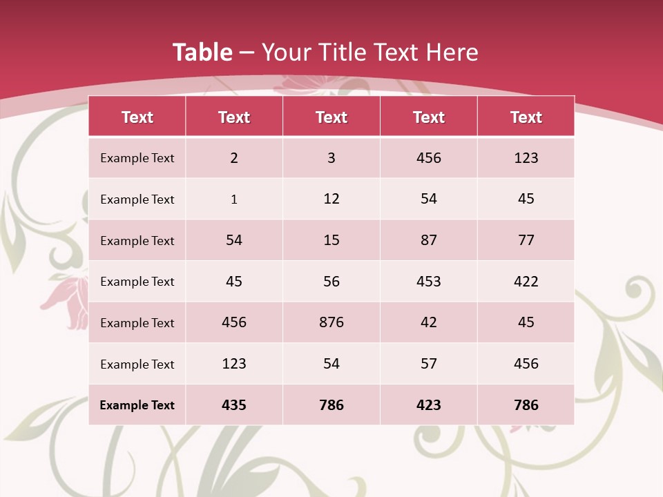 A Red And Green Floral Powerpoint Presentation PowerPoint Template