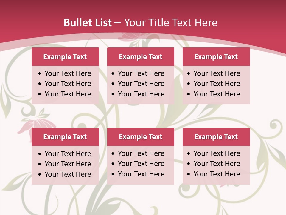 A Red And Green Floral Powerpoint Presentation PowerPoint Template