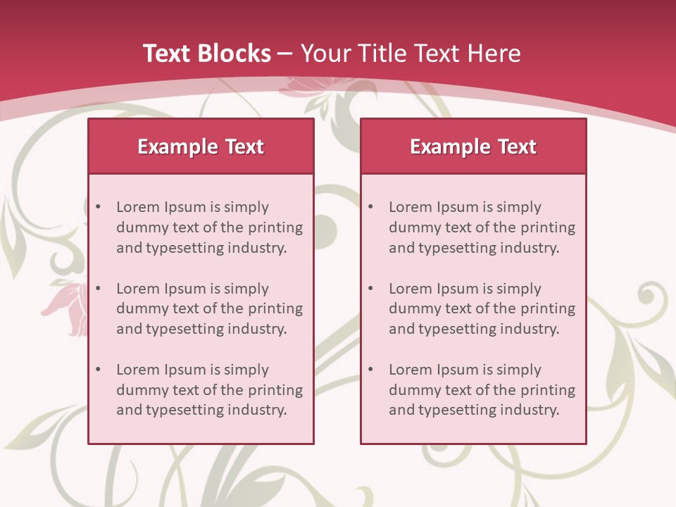 A Red And Green Floral Powerpoint Presentation PowerPoint Template