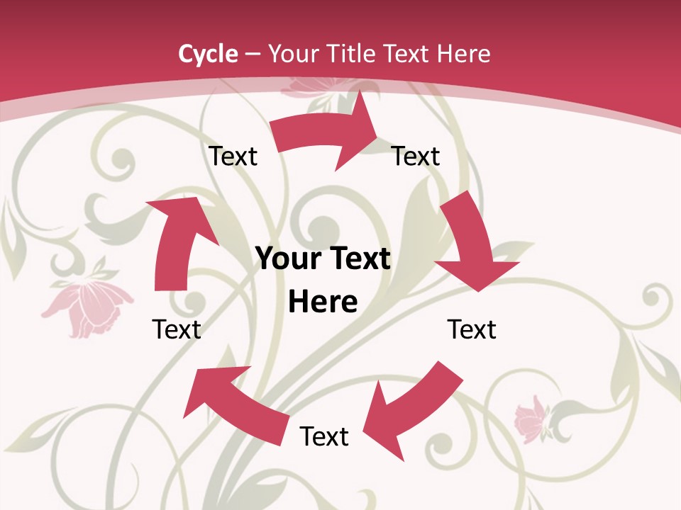 A Red And Green Floral Powerpoint Presentation PowerPoint Template