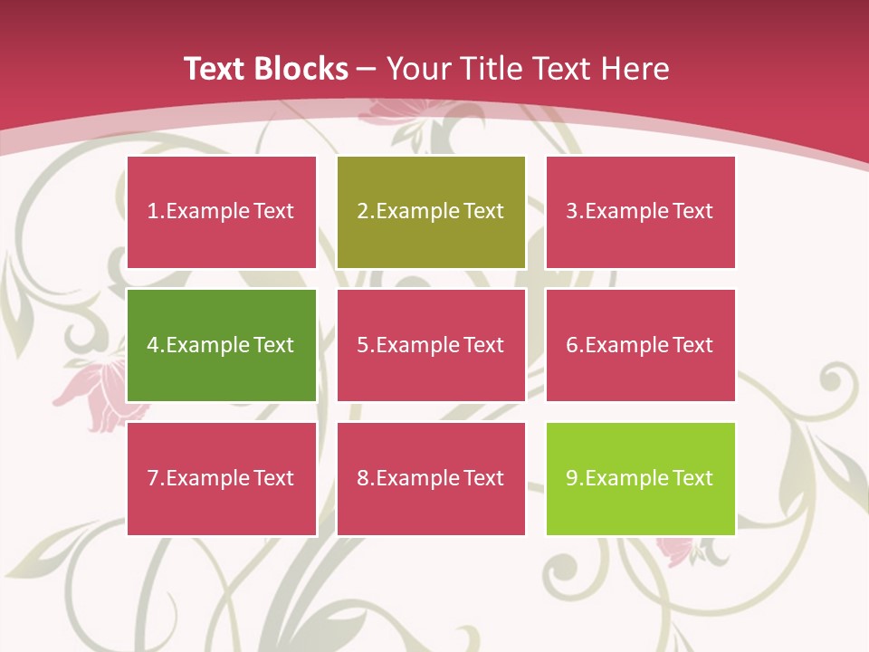 A Red And Green Floral Powerpoint Presentation PowerPoint Template