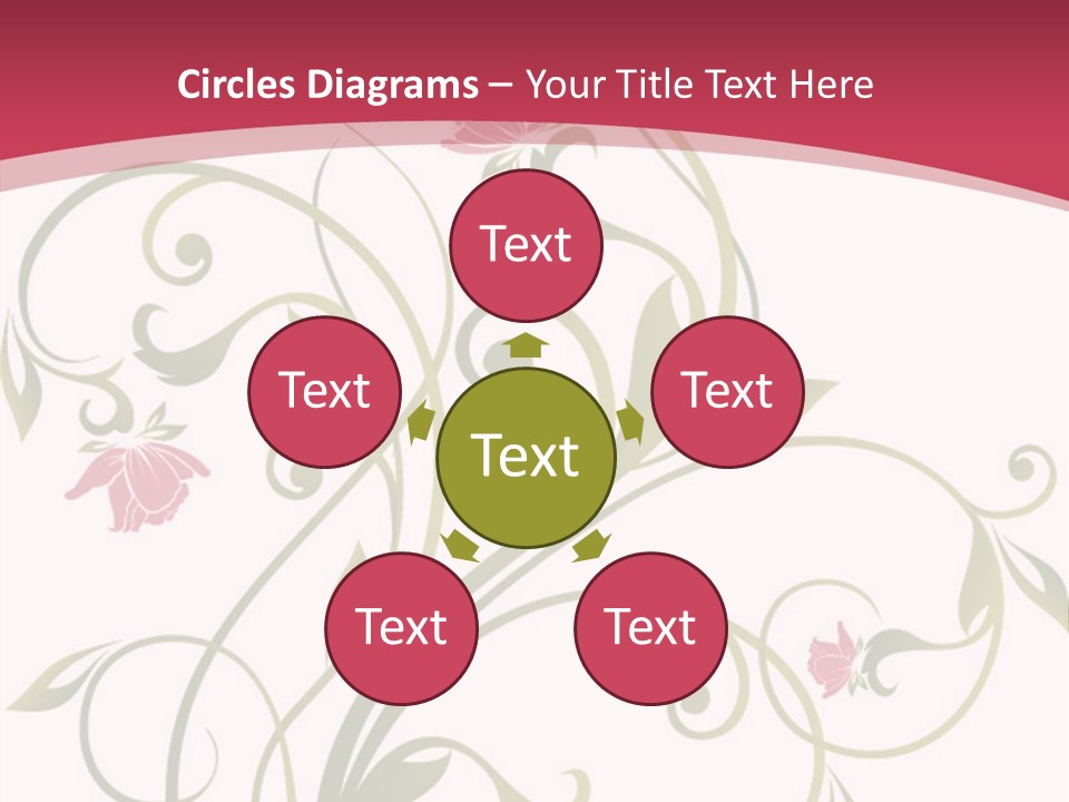 A Red And Green Floral Powerpoint Presentation PowerPoint Template