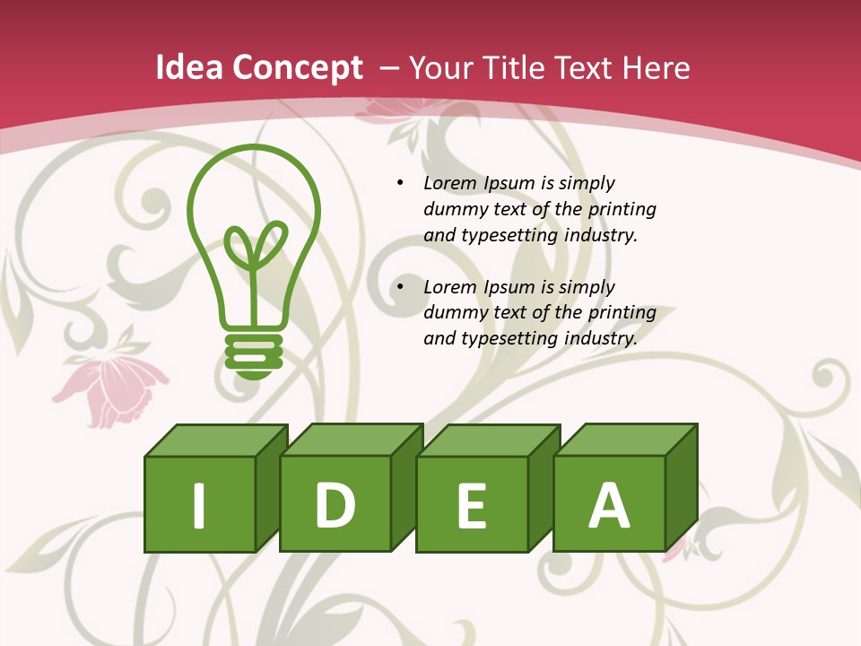 A Red And Green Floral Powerpoint Presentation PowerPoint Template