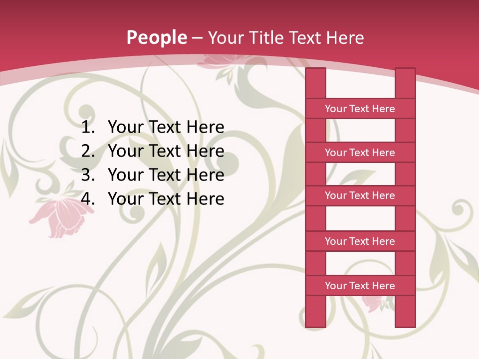 A Red And Green Floral Powerpoint Presentation PowerPoint Template