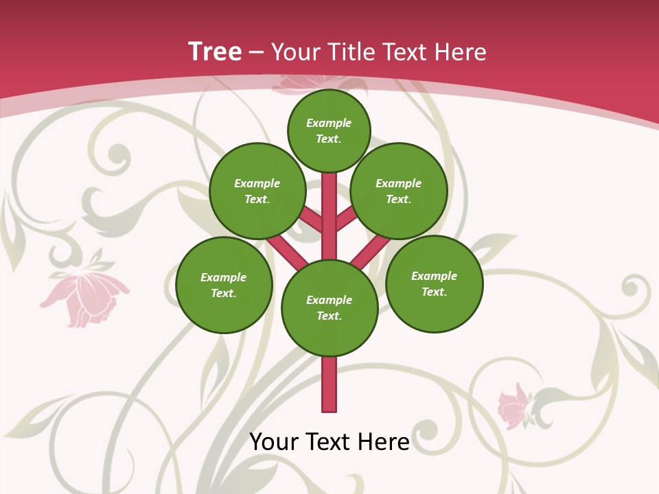 A Red And Green Floral Powerpoint Presentation PowerPoint Template