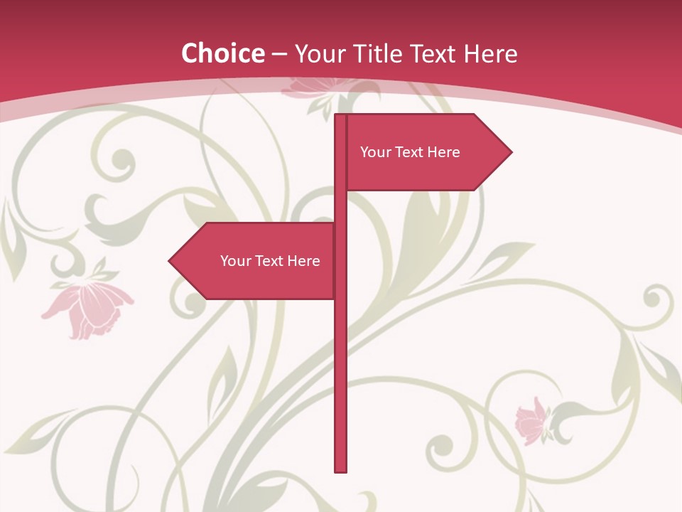 A Red And Green Floral Powerpoint Presentation PowerPoint Template