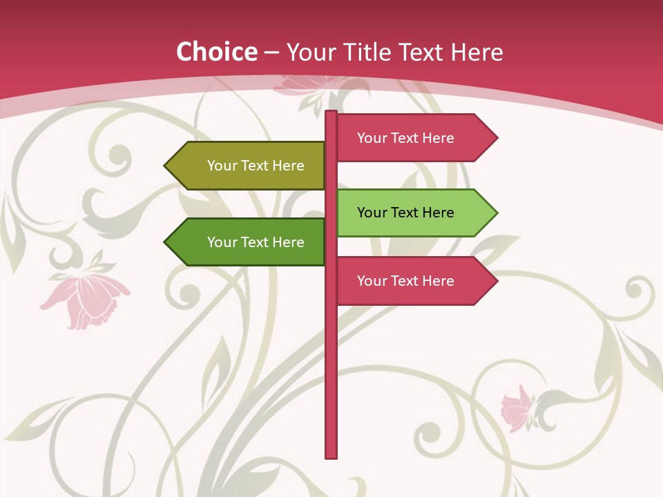 A Red And Green Floral Powerpoint Presentation PowerPoint Template