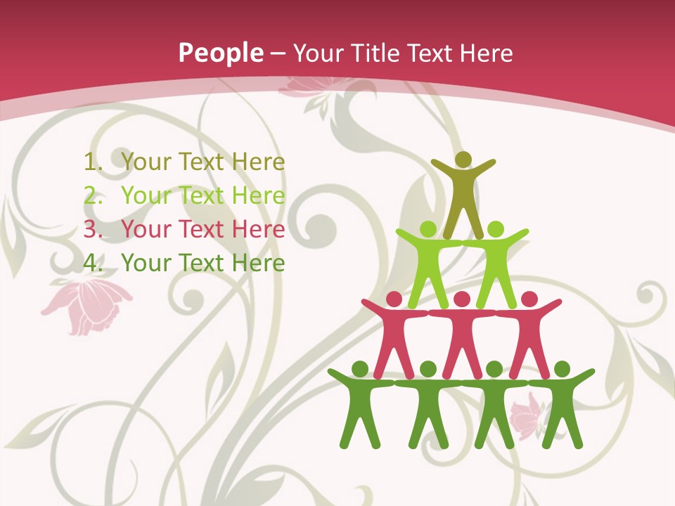 A Red And Green Floral Powerpoint Presentation PowerPoint Template