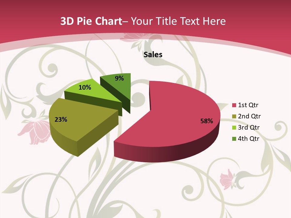 A Red And Green Floral Powerpoint Presentation PowerPoint Template
