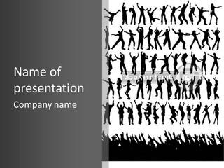 A Group Of People Silhouettes On A White Background PowerPoint Template
