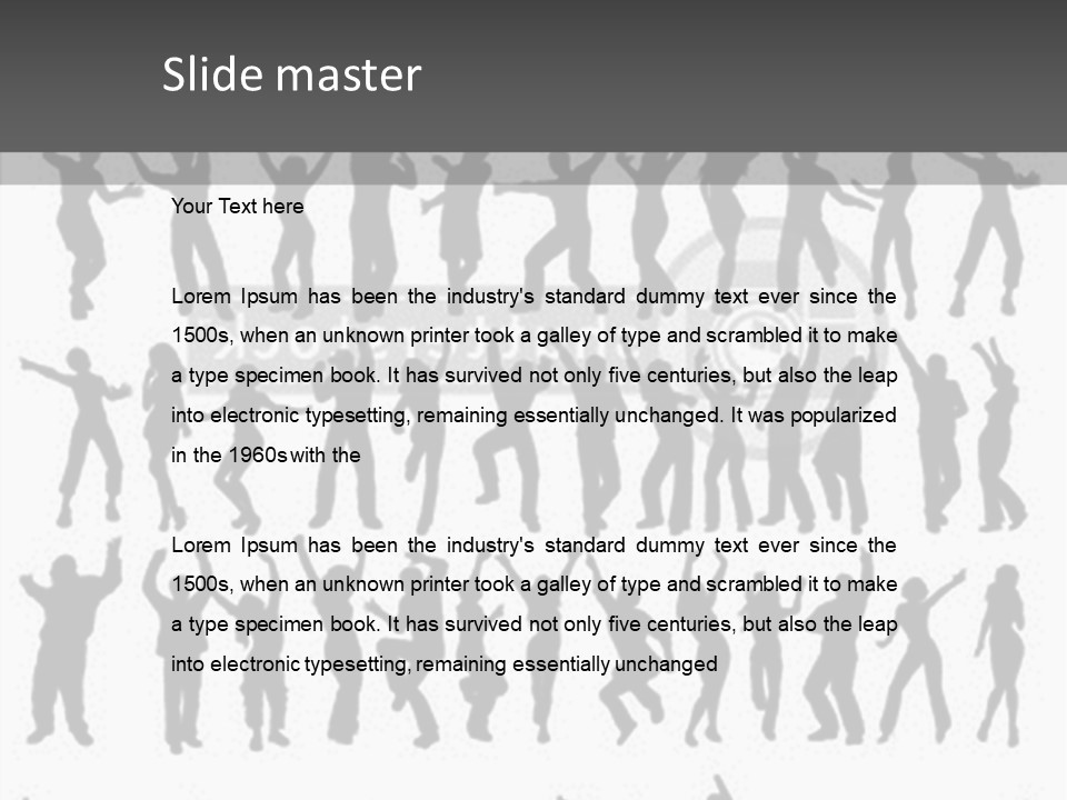 A Group Of People Silhouettes On A White Background PowerPoint Template