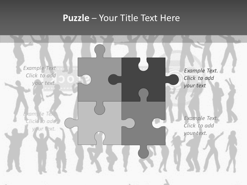 A Group Of People Silhouettes On A White Background PowerPoint Template