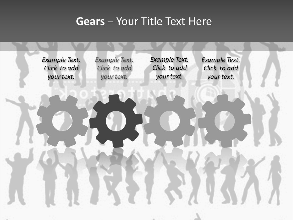 A Group Of People Silhouettes On A White Background PowerPoint Template