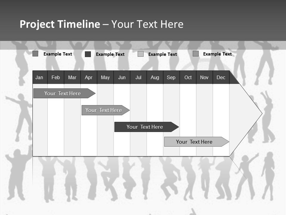 A Group Of People Silhouettes On A White Background PowerPoint Template