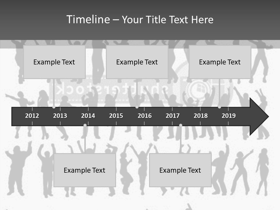 A Group Of People Silhouettes On A White Background PowerPoint Template