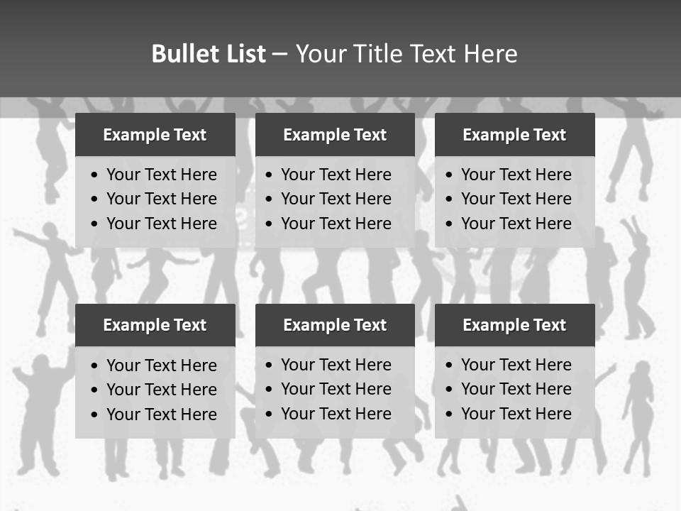 A Group Of People Silhouettes On A White Background PowerPoint Template