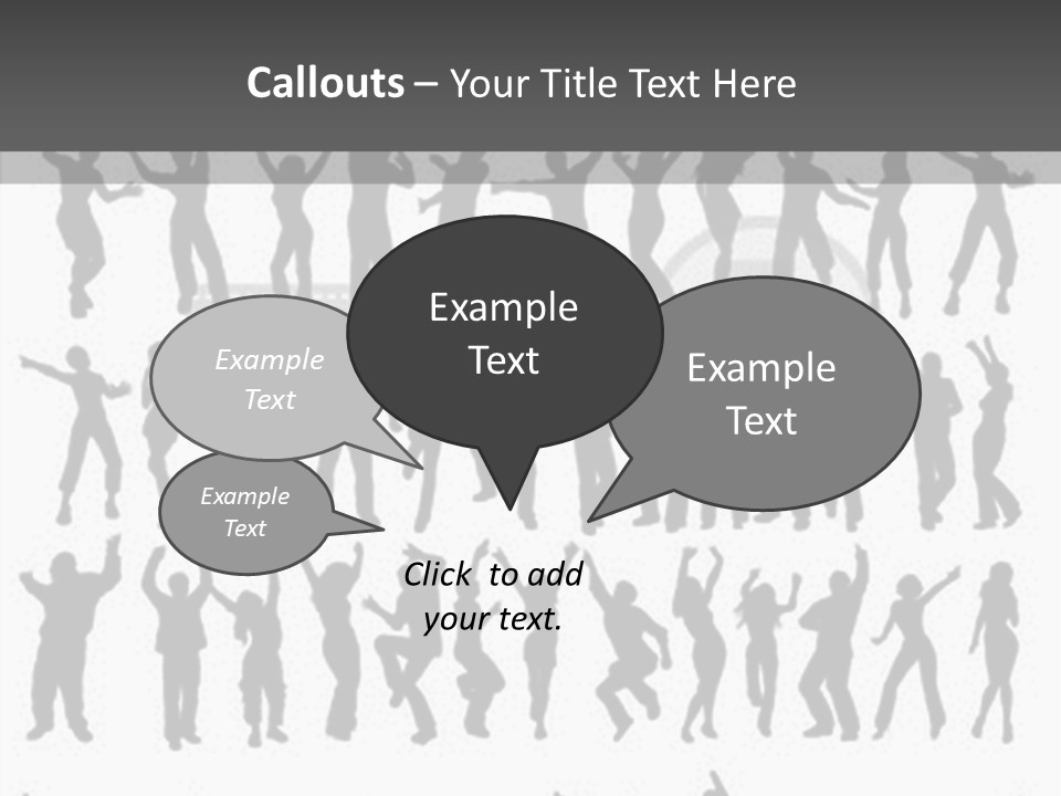 A Group Of People Silhouettes On A White Background PowerPoint Template