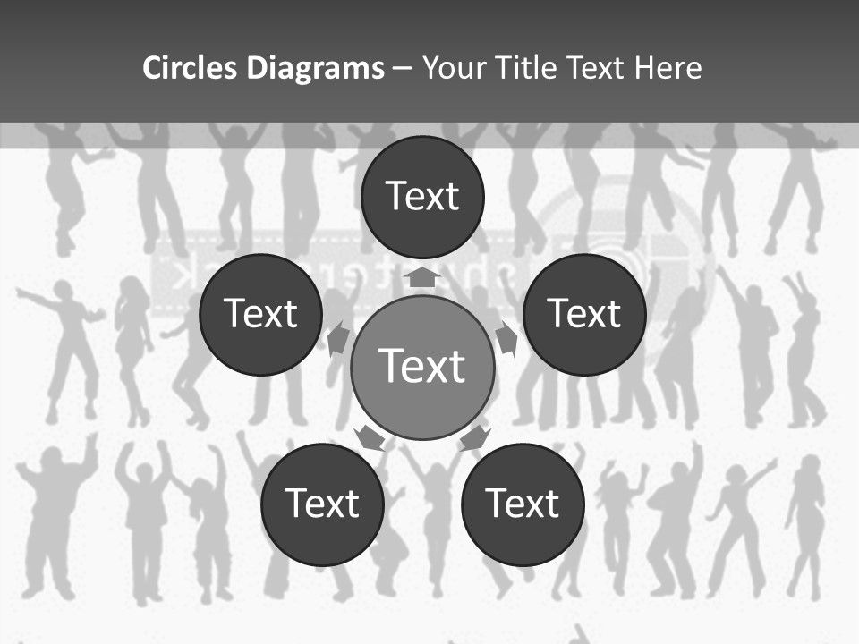 A Group Of People Silhouettes On A White Background PowerPoint Template