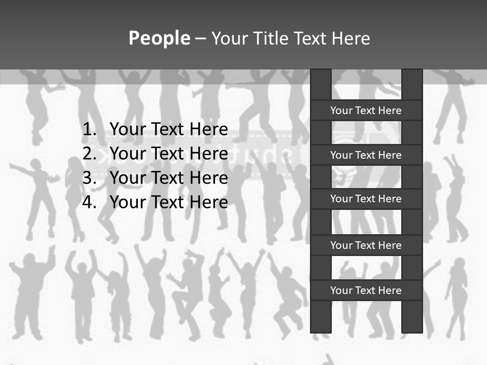 A Group Of People Silhouettes On A White Background PowerPoint Template